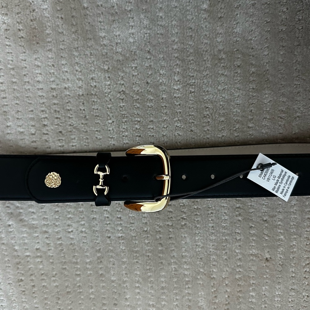 Vince Camuto Black and Gold Belt